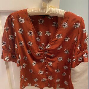 Madewell Rust Floral Blouse